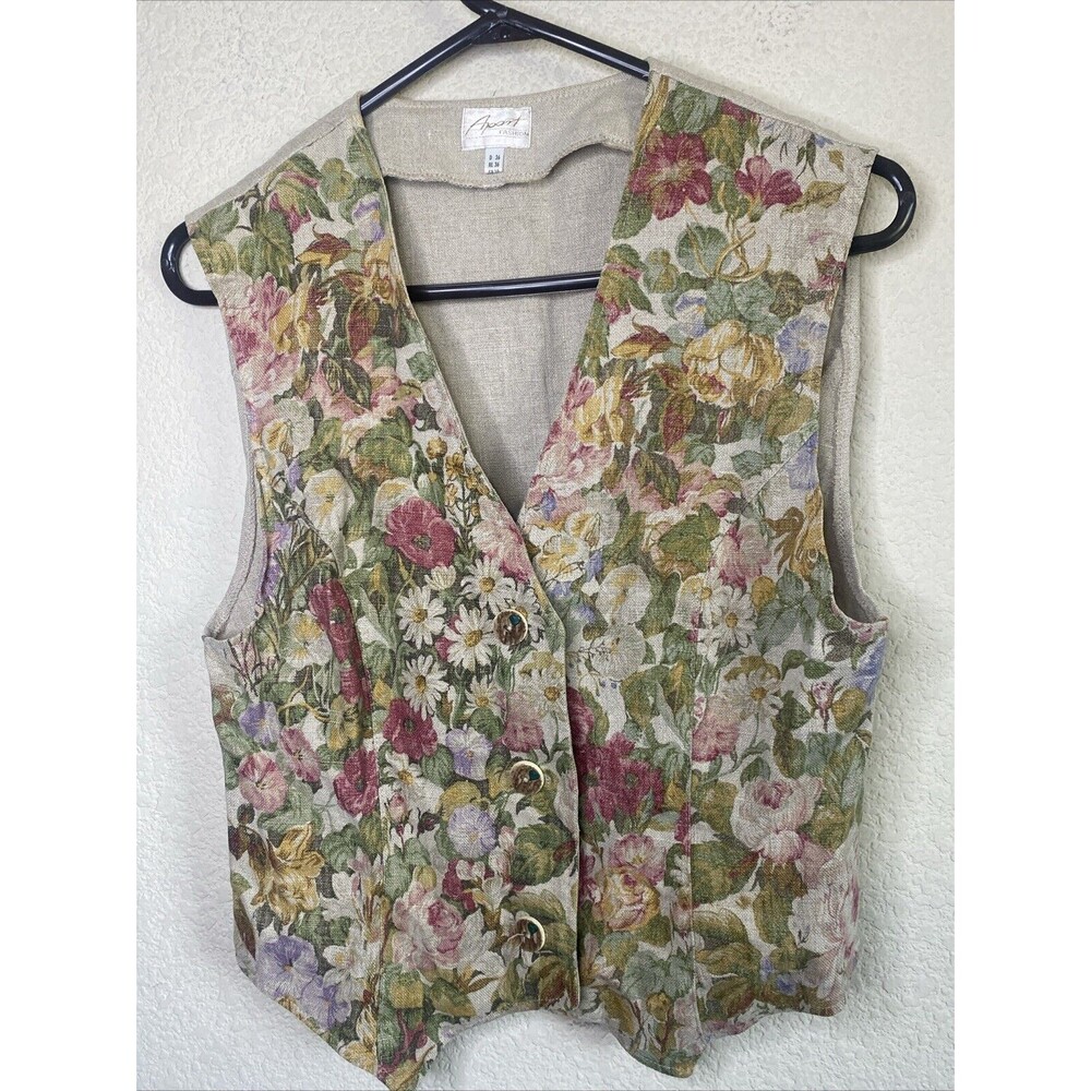 German Linen Vest Vintage Floral Cottagecore Lagen D 36 Octoberfest Heart authen